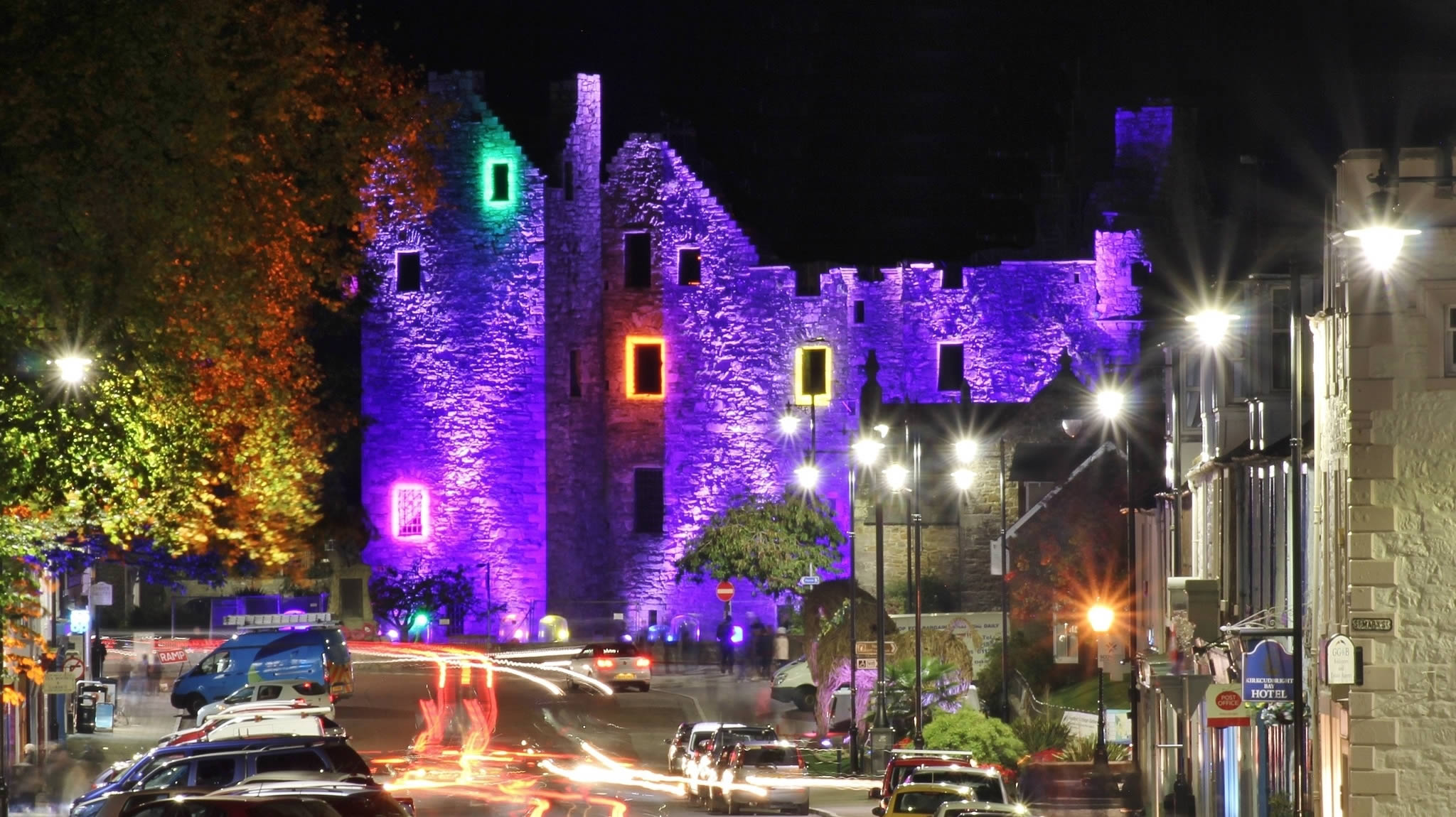 Kirkcudbright Festival of Light - a long exposure photo of MacLellans Castle by Barry Russell