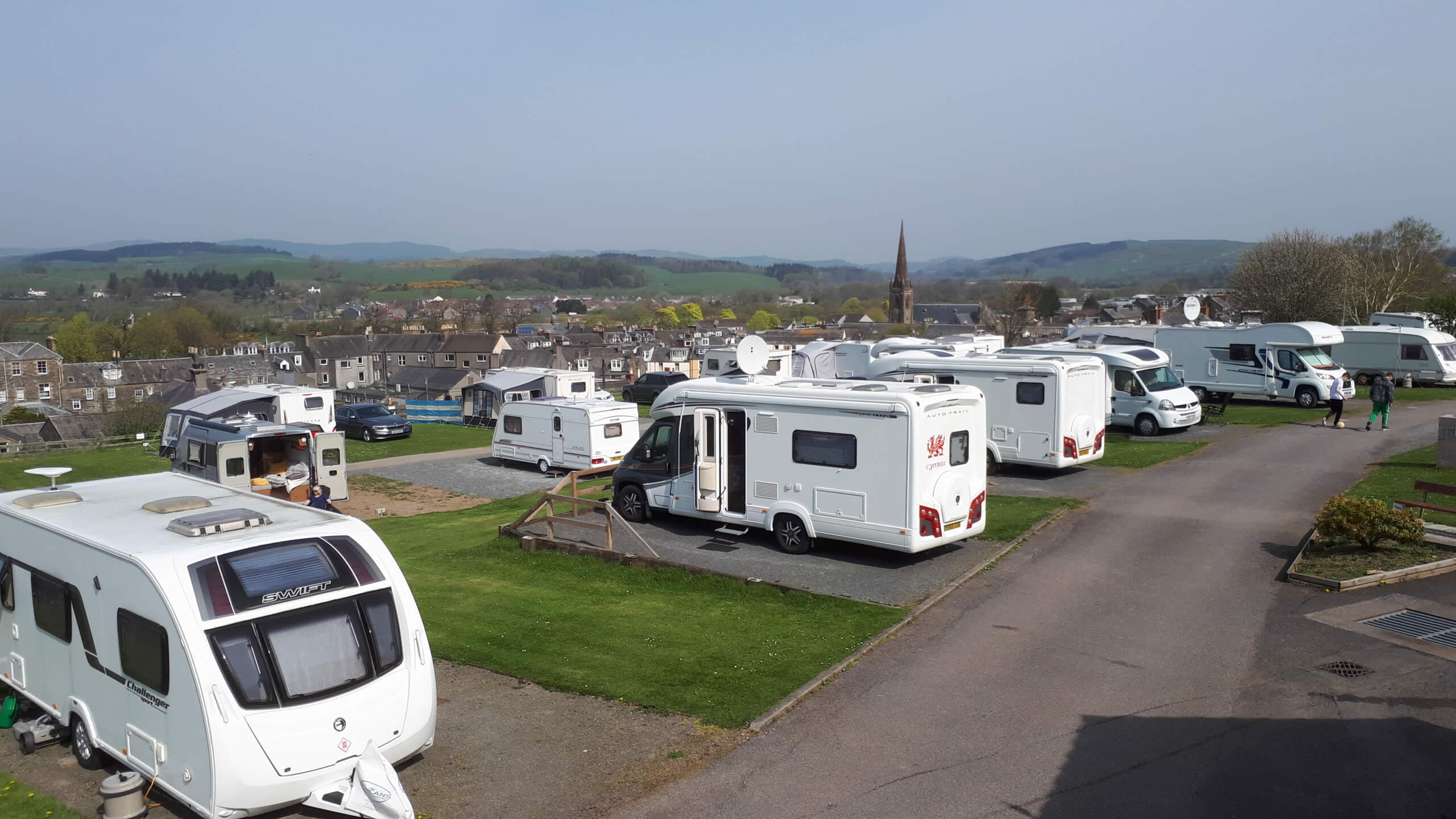 Silvercraigs Caravan Site - looking over Kirkcudbright