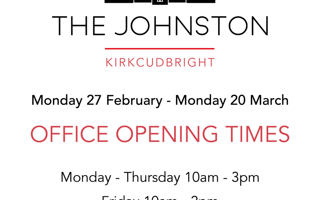 Kirkcudbright Development Trust Temporary Office Opening Times